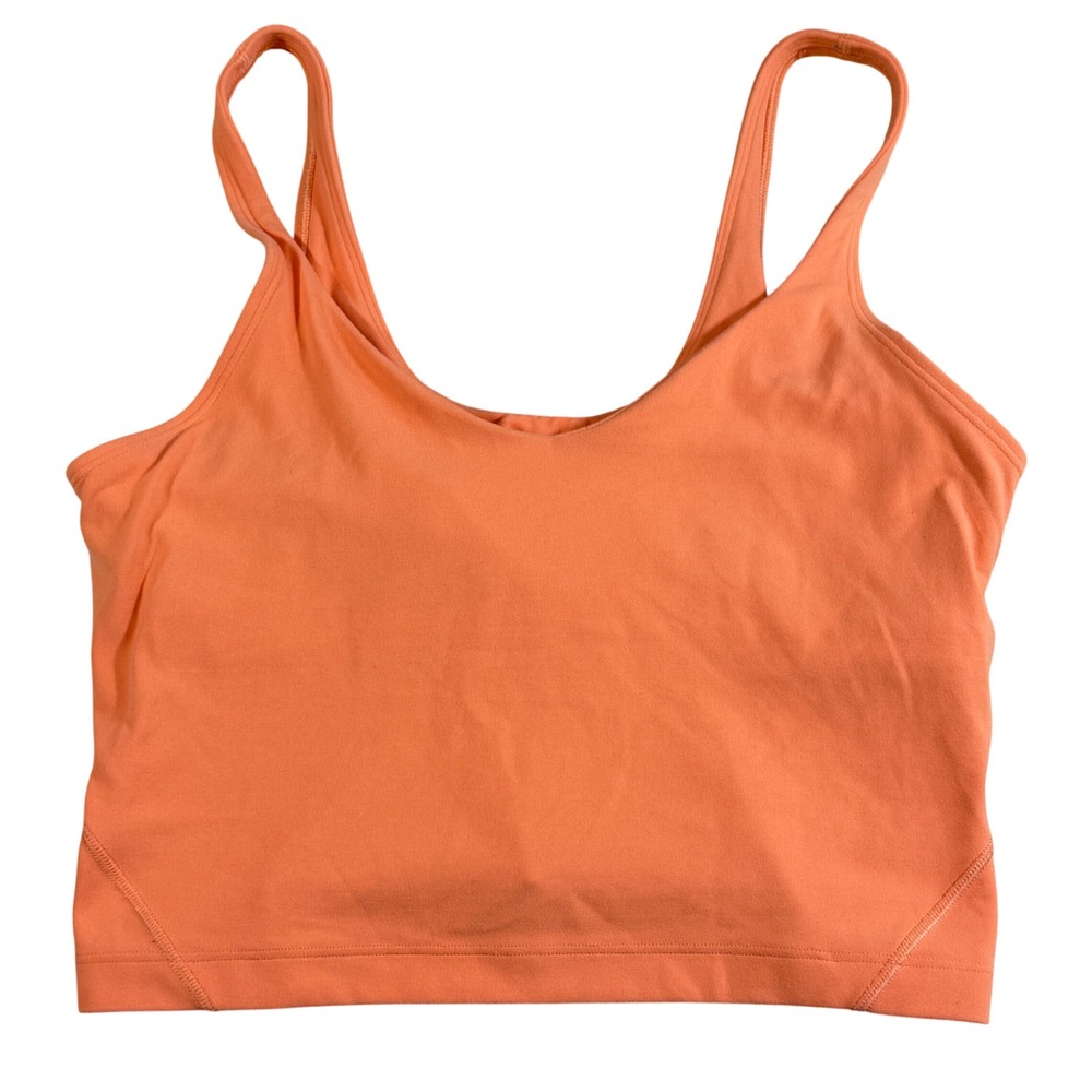Lululemon Align Tank Top Orange Soda Nulu Cropped Yoga Bra Top Size 8 W1DDSS